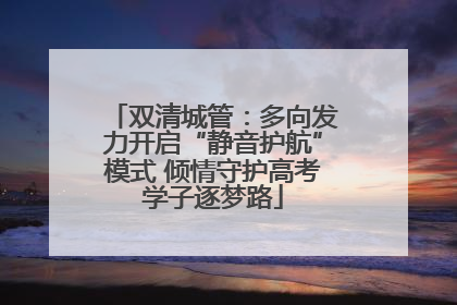 双清城管：多向发力开启“静音护航”模式 倾情守护高考学子逐梦路