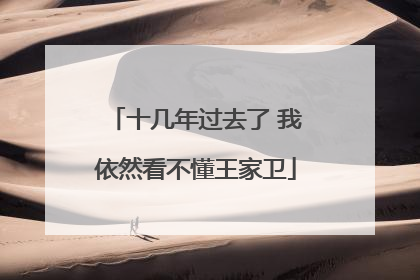 十几年过去了 我依然看不懂王家卫