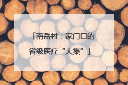 南岳村：家门口的省级医疗“大集”