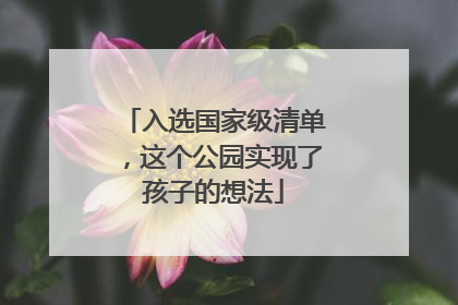 入选国家级清单，这个公园实现了孩子的想法
