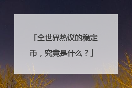 全世界热议的稳定币，究竟是什么？