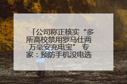 公司称正核实“多所高校禁用罗马仕两万毫安充电宝” 专家：预防手机没电选中等体积产品即可