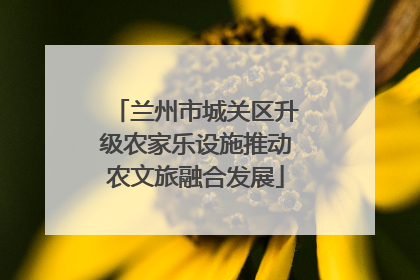 兰州市城关区升级农家乐设施推动农文旅融合发展