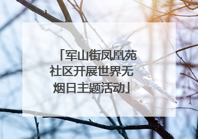 军山街凤凰苑社区开展世界无烟日主题活动
