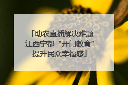 助农直播解决难题 江西宁都“开门教育”提升民众幸福感