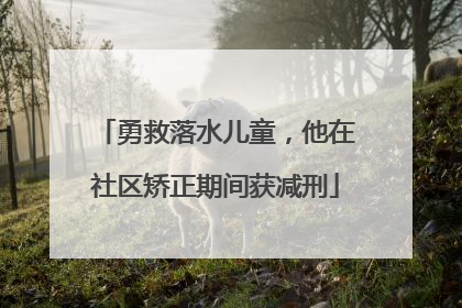 勇救落水儿童，他在社区矫正期间获减刑