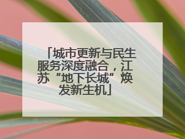 城市更新与民生服务深度融合，江苏“地下长城”焕发新生机