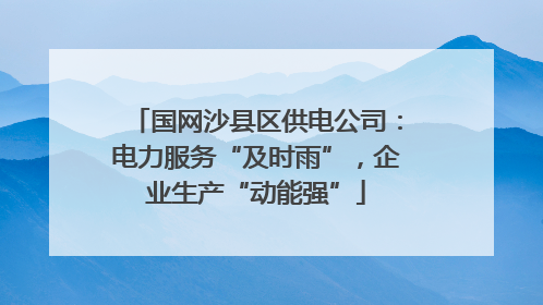 国网沙县区供电公司：电力服务“及时雨”，企业生产“动能强”