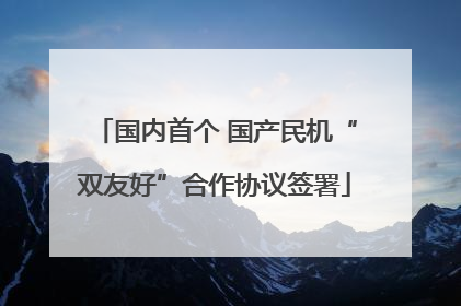 国内首个 国产民机“双友好”合作协议签署