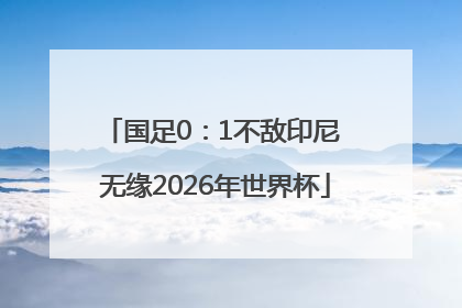 国足0：1不敌印尼 无缘2026年世界杯