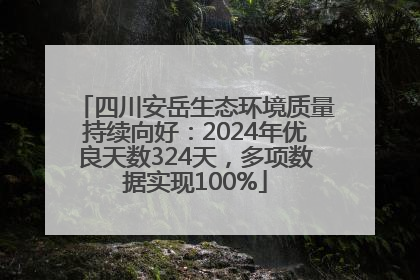 四川安岳生态环境质量持续向好：2024年优良天数324天，多项数据实现100%