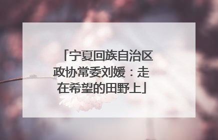 宁夏回族自治区政协常委刘媛：走在希望的田野上