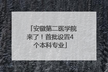 安徽第二医学院来了！首批设置4个本科专业