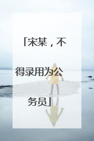 宋某，不得录用为公务员