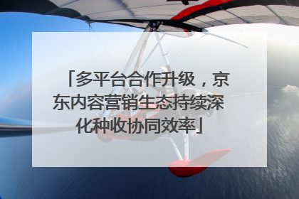 多平台合作升级，京东内容营销生态持续深化种收协同效率