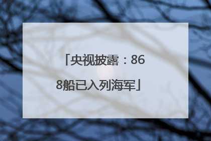 央视披露：868船已入列海军