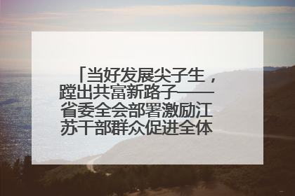 当好发展尖子生，蹚出共富新路子——省委全会部署激励江苏干部群众促进全体人民共同富裕