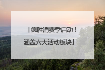 德胜消费季启动！涵盖六大活动板块