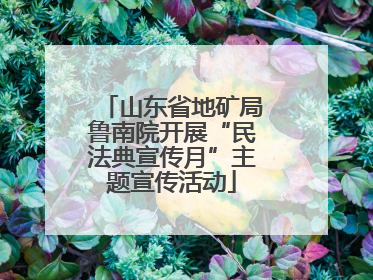 山东省地矿局鲁南院开展“民法典宣传月”主题宣传活动