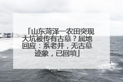 山东菏泽一农田突现大坑被传有古墓？属地回应：系老井，无古墓迹象，已回填