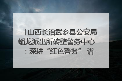 山西长治武乡县公安局蟠龙派出所砖壁警务中心：深耕“红色警务” 谱写“平安答卷”