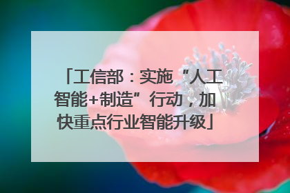 工信部：实施“人工智能+制造”行动，加快重点行业智能升级