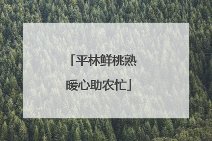 平林鲜桃熟 暖心助农忙