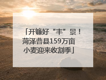 开镰好“丰”景！菏泽曹县159万亩小麦迎来收割季