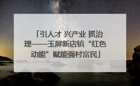 引人才 兴产业 抓治理——玉屏新店镇“红色动能”赋能强村富民