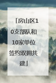 房山区10支部队和10家单位签约双拥共建