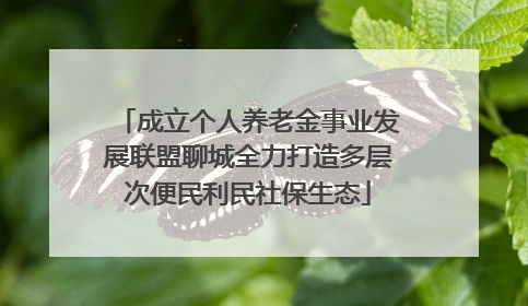成立个人养老金事业发展联盟聊城全力打造多层次便民利民社保生态