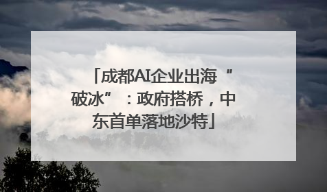 成都AI企业出海“破冰”：政府搭桥，中东首单落地沙特