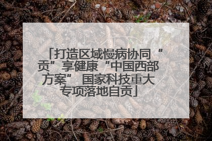 打造区域慢病协同“贡”享健康“中国西部方案” 国家科技重大专项落地自贡