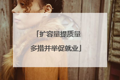 扩容量提质量 多措并举促就业
