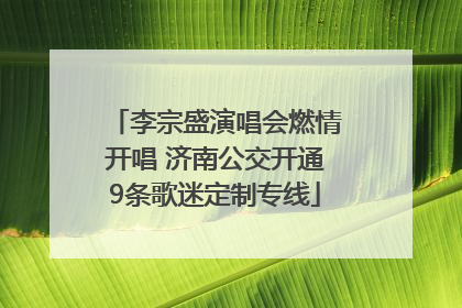 李宗盛演唱会燃情开唱 济南公交开通9条歌迷定制专线
