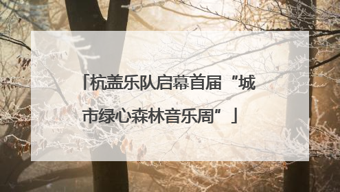 杭盖乐队启幕首届“城市绿心森林音乐周”
