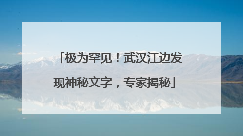 极为罕见！武汉江边发现神秘文字，专家揭秘