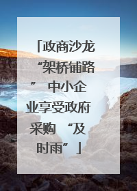 政商沙龙“架桥铺路” 中小企业享受政府采购 “及时雨”