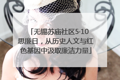 无锡苏庙社区5·10思廉日，从历史人文与红色基因中汲取廉洁力量