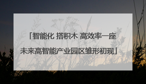 智能化 搭积木 高效率一座未来高智能产业园区雏形初现