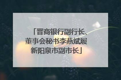 晋商银行副行长、董事会秘书李燕斌履新阳泉市副市长