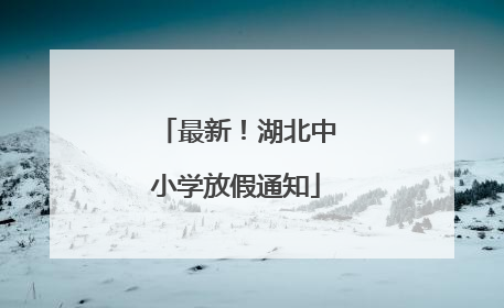 最新！湖北中小学放假通知