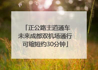 正公路主道通车 未来成都双机场通行可缩短约30分钟