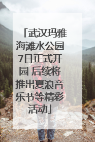 武汉玛雅海滩水公园7日正式开园 后续将推出夏浪音乐节等精彩活动