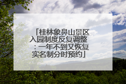 桂林象鼻山景区入园制度反复调整：一年不到又恢复实名制分时预约