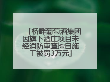 桥畔葡萄酒集团因旗下酒庄项目未经消防审查擅自施工被罚3万元