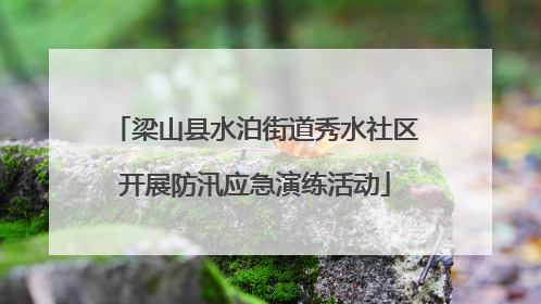 梁山县水泊街道秀水社区开展防汛应急演练活动