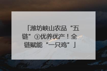 潍坊峡山农品“五链”③优养优产！全链赋能“一只鸡”