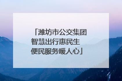 潍坊市公交集团智慧出行惠民生 便民服务暖人心