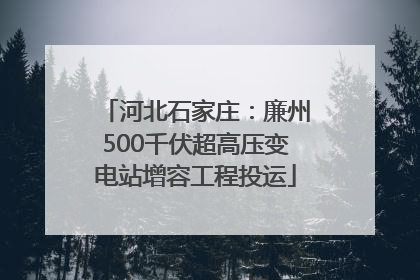 河北石家庄：廉州500千伏超高压变电站增容工程投运